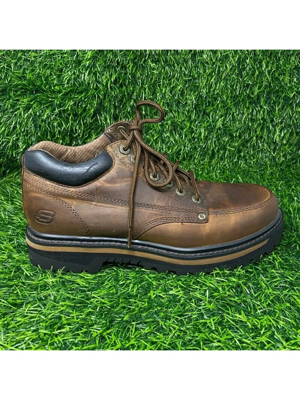 NEW Skechers Boots Mens 10.5 Mariner Dark Brown 4470 Lace Up Grunge Work 2235
